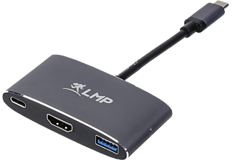 LMP 15948 - Adapter USB-C zu HDMI/USB 3.0/USB-C (Grau/Schwarz)